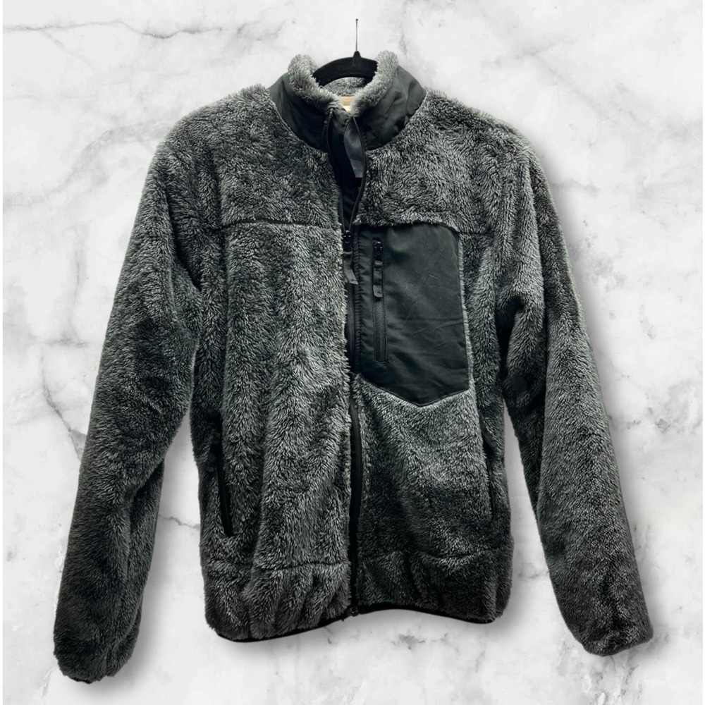 Telluride Clothing Co. Sherpa Teddy Jacket Women's Large Full Zip Gray Pockets